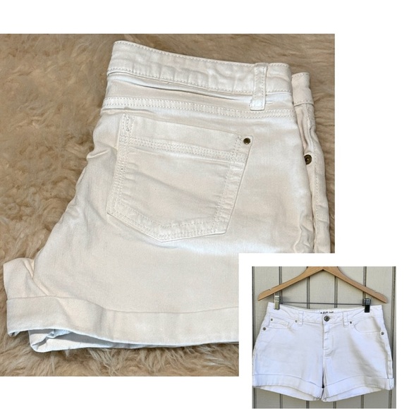 Apt. 9 White Jean Shorts with Cuffed Hem - Picture 1 of 4